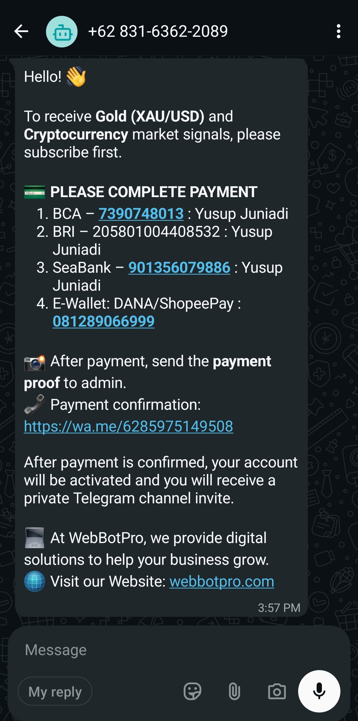 WhatsApp Market Signal